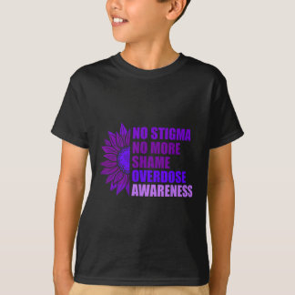 Overdose Awareness Purple Ribbon Drug Addiction 3 T-Shirt