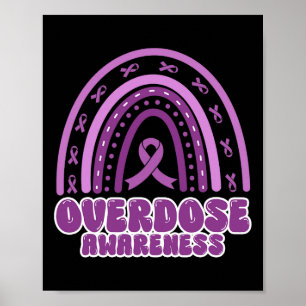 Overdose Awareness Purple Ribbon Drug Addiction 41 Poster