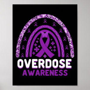 Overdose Awareness Purple Ribbon Drug Addiction 53 Poster