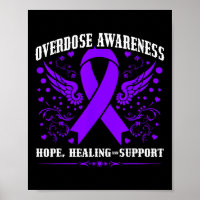Overdose Awareness Purple Ribbon Drug Addiction 55