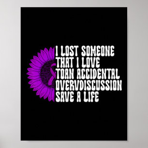 Overdose Awareness Purple Ribbon Drug Addiction 65 Poster