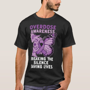 Overdose Awareness Purple Ribbon Drug Addiction 9 T-Shirt