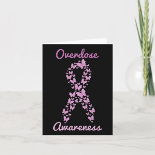 Overdose Awareness Purple Ribbon Drug Addiction Bu Card