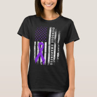 Overdose Awareness Purple Ribbon Usa Flag Drug Add
