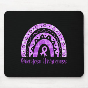 Overdose Awareness Rainbow Purple Ribbon For Men W Mouse Pad