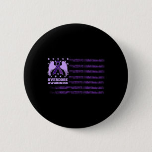 Overdose Awareness Ribbon Flag 1 Button