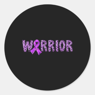 Overdose Awareness Warrior Purple Ribbon Leopard P Classic Round Sticker
