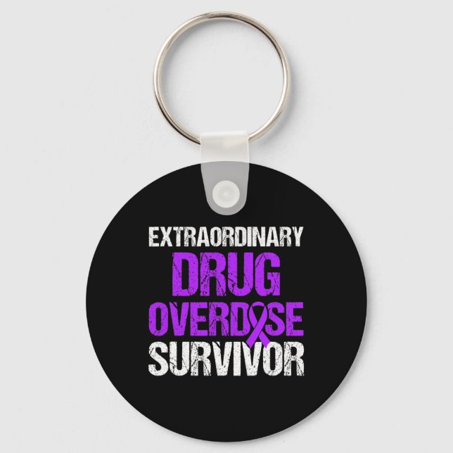 Overdose Awareness Warrior Survivor 24  Keychain (Front)