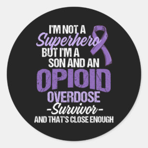 Overdose Awareness Warrior Survivor 46  Classic Round Sticker