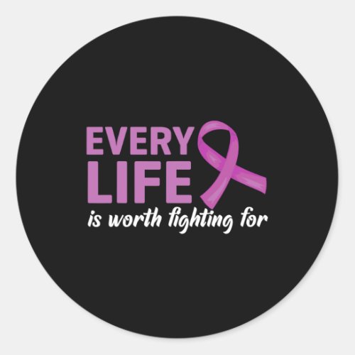 Overdose Every Life Is Worth Fighting For Purple R Classic Round Sticker