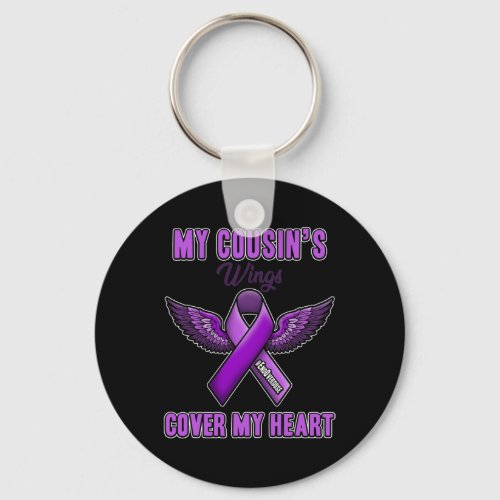 Overdose My Cousins Wings Cover My Heart  Keychain