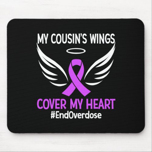 Overdose My Cousins Wings Cover My Heart Purple R Mouse Pad