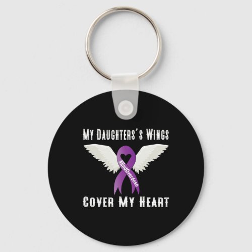 Overdose My Daughters Wings Cover My Heart  Keychain