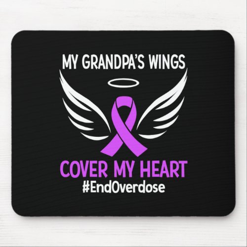 Overdose My Grandpas Wings Cover My Heart Purple  Mouse Pad