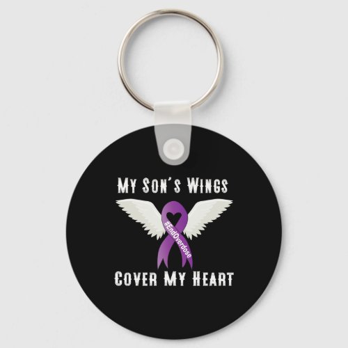 Overdose My Sons Wings Cover My Heart 1  Keychain