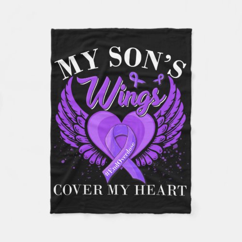 Overdose My Sons Wings Cover My Heart  Fleece Blanket