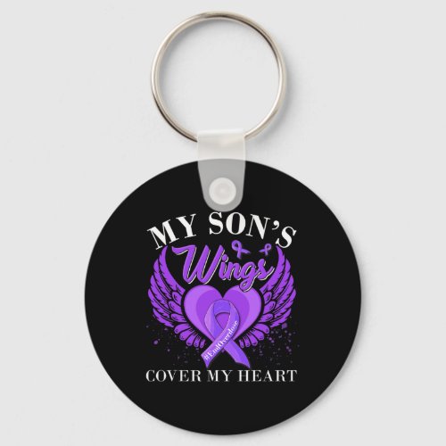 Overdose My Sons Wings Cover My Heart  Keychain