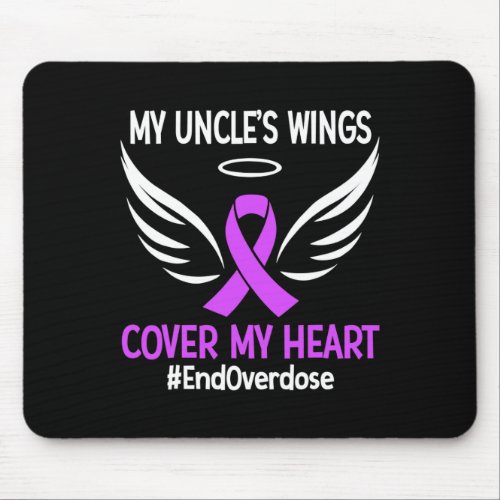 Overdose My Uncles Wings Cover My Heart Purple Ri Mouse Pad