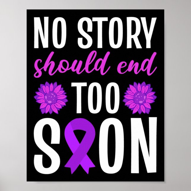 Overdose No Story Should End Too Soon Purple Ribbo Poster (Front)