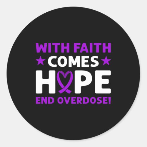 Overdose Purple Ribbon Overdose Awareness  Classic Round Sticker