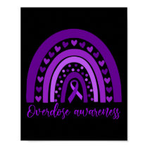 Overdose Rainbow Drug Addiction Recovery Purple Ri Poster