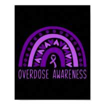 Overdose Rainbow Drug Addiction Recovery Purple Ri Poster