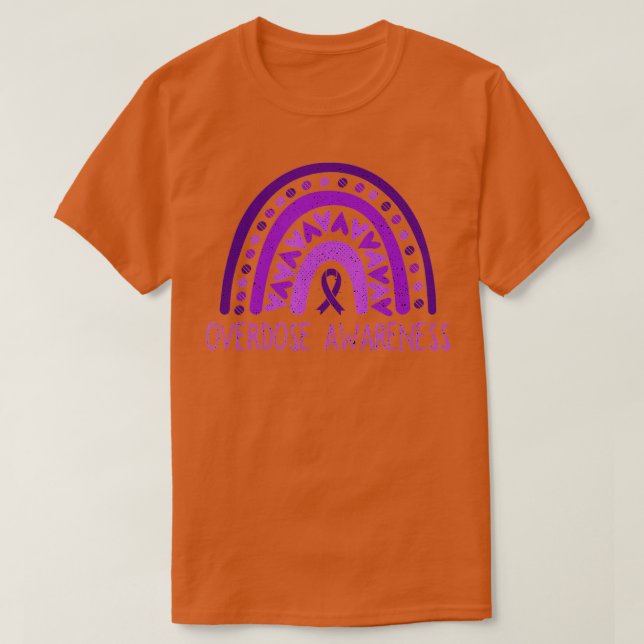 Overdose Rainbow Drug Addiction Recovery Purple Ri T-Shirt (Design Front)
