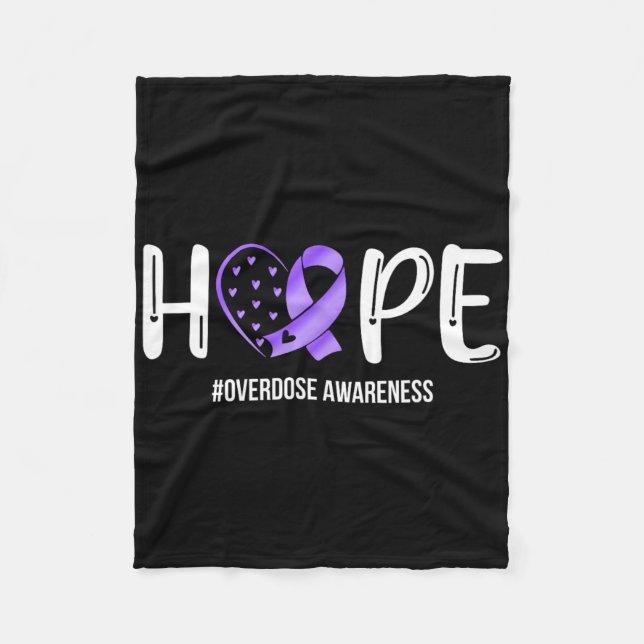 Overdose Warrior Hope Support Squad Overdose Aware Fleece Blanket (Front)