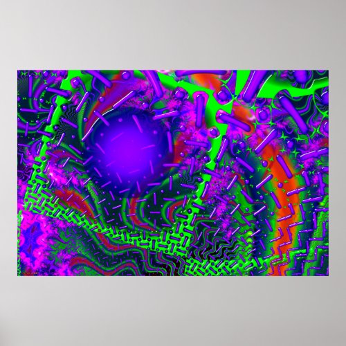 Overdrive 3D Optical Fractal Poster