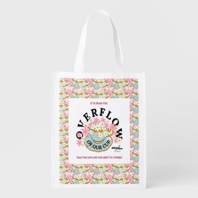 OVERFLOW Floral Reusable Grocery Bag - Adiela Akoo (Front)