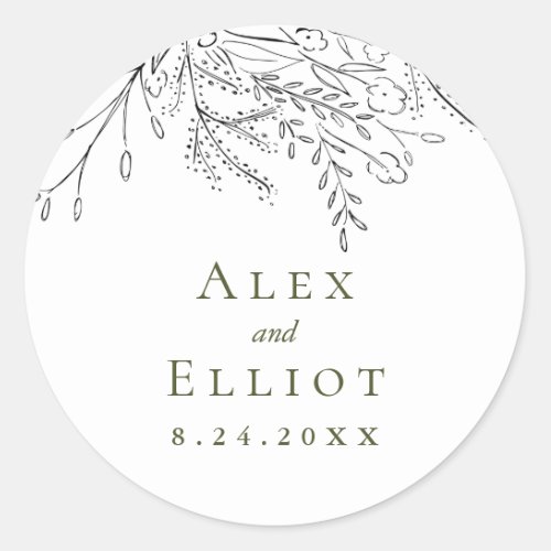 Overflowing Bouquet Wedding  Classic Round Sticker