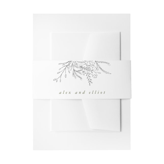 Overflowing Bouquet Wedding  Invitation Belly Band (Front Example)