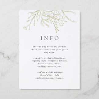 Overflowing Bouquet Wedding Letterpress Enclosure Card