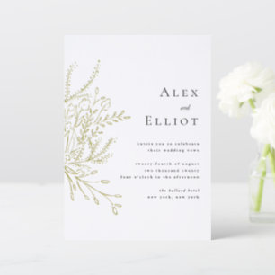 Overflowing Bouquet Wedding Letterpress Invitation