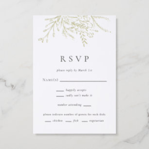 Overflowing Bouquet Wedding Letterpress RSVP Cards