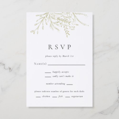 Overflowing Bouquet Wedding Letterpress RSVP Cards