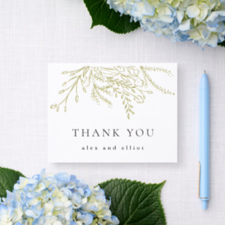 Overflowing Bouquet Wedding Letterpress Thank You Card