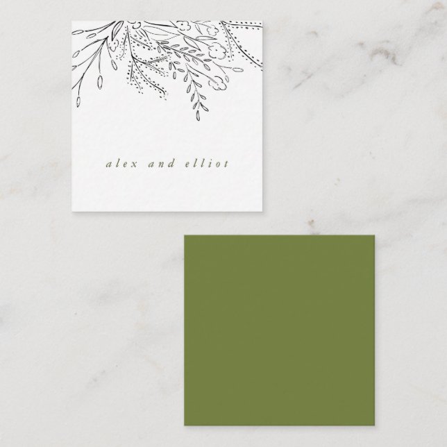 Overflowing Bouquet Wedding Note Card (Front/Back)