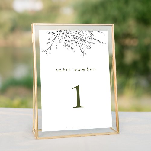 Overflowing Bouquet Wedding Table Number