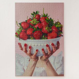 Overflowing Bowl of Strawberries  Jigsaw Puzzle