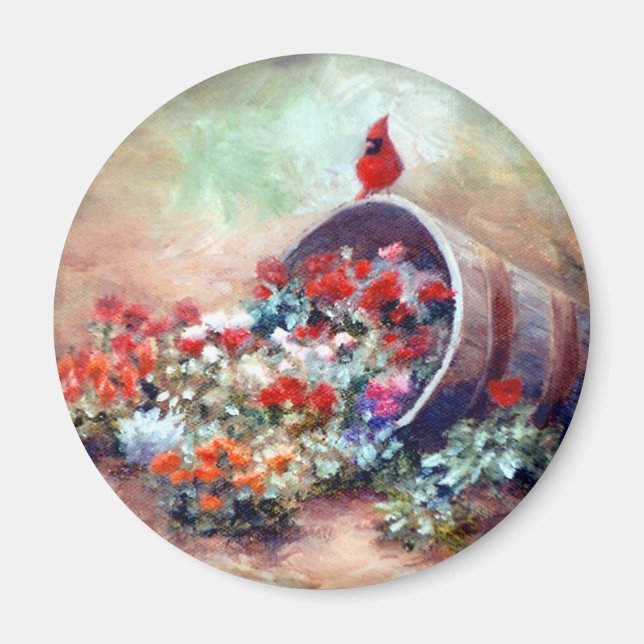 Overflowing Cardinal Magnet (Front)