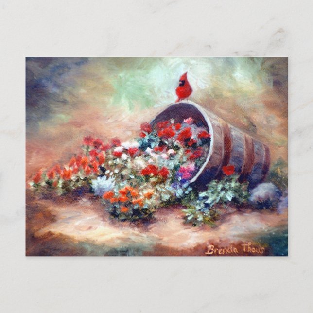 Overflowing Cardinal Postcard (Front)