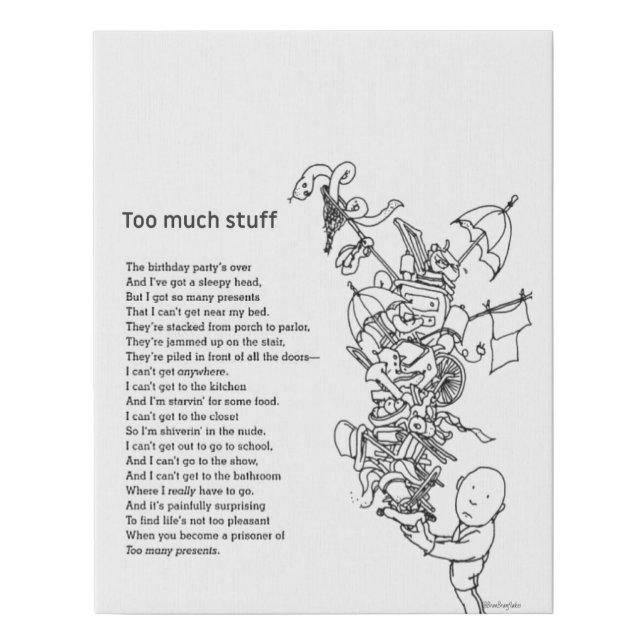 "Overflowing Treasures: Shel Silverstein Faux Canvas Print (Front)