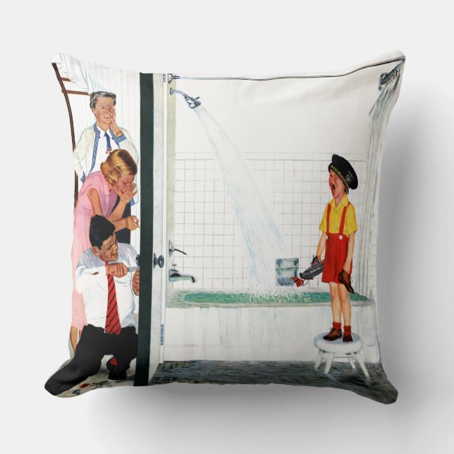 Overflowing Tub Throw Pillow (Front)