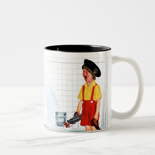 Overflowing Tub Two-Tone Coffee Mug (Right)