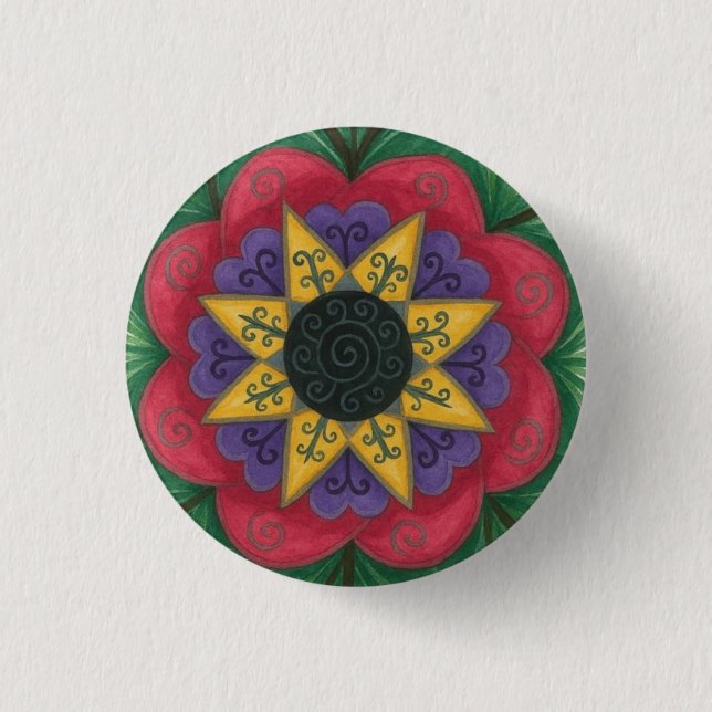 Overgrown garden mandala button (Front)