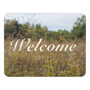 Overgrown Prairie Welcome Door Sign