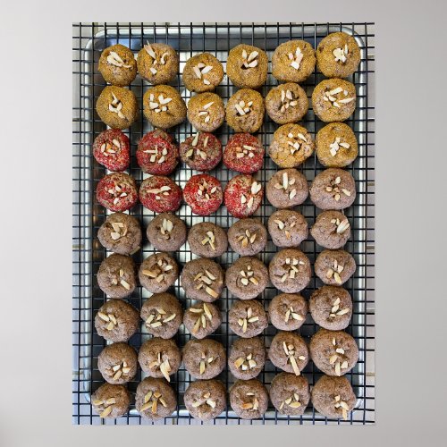 Overhead Chocolate Almond Cookies Poster