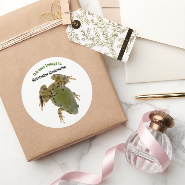Overhead Frog Photograph Custom  Classic Round Sticker (Gifting)