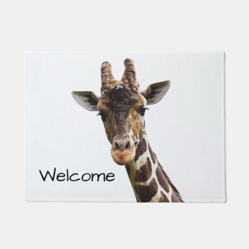 Overhead Giraffe Welcome Mat